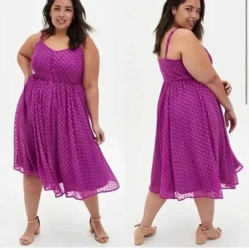 Torrid Chiffon Purple Heart Print Dress (Item #14588090)